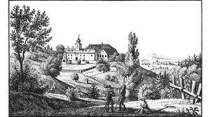 Eine Illustration des Schlosses in Johnsdorf um 1830