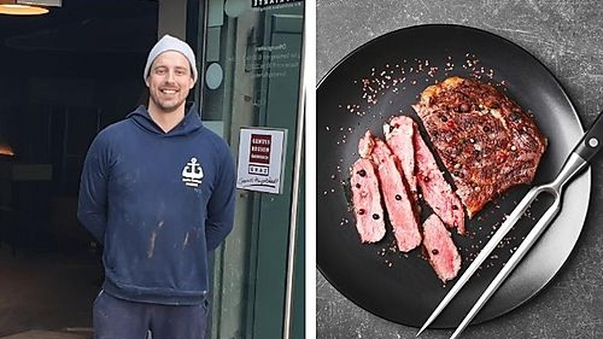 Daniel Marg in Arbeitermontur: Nach dem Umbau wird er Steak und Currywurst, aber auch Vegetarisches servieren