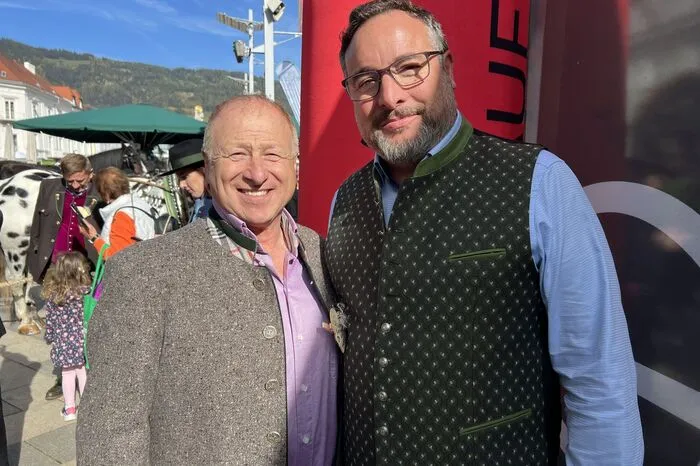 Harry Prünster und Leobens Citymanager Edgar Schnedl