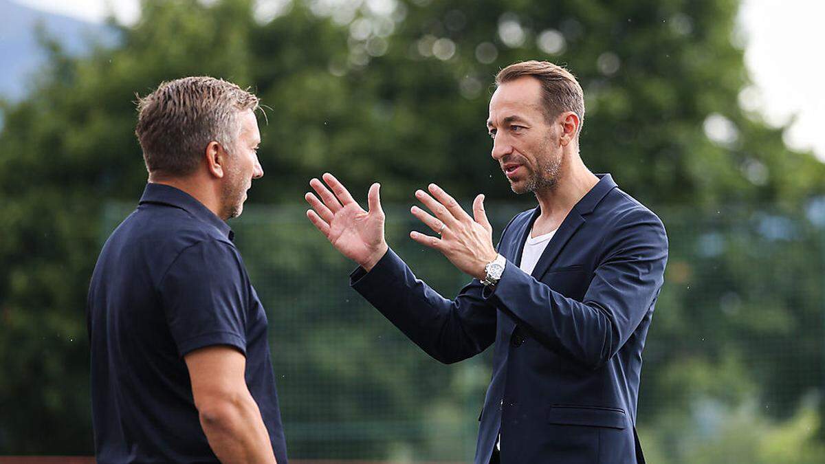 Manuel Ortlechner (rechts) mit Cheftrainer Manfred Schmid