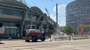 Ulrich-Lichtenstein-Gasse: Baustelle vor dem Autobahnzubringer beim Stadion Liebenau 
