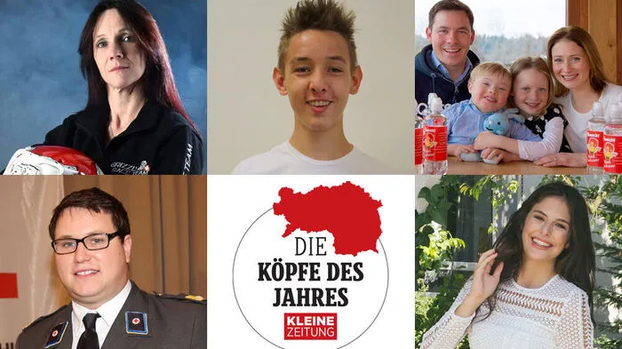 Die Kandidaten in der Kategorie Newcomer (von links oben im Uhrzeigersinn): Anita Fastl, Jonas Lazarus, Benno und Andrea Hinteregger, Victoria Pavlas, Daniel Putz 