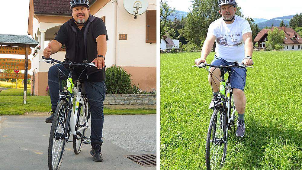 Robert Schwarz und Ronald Kirchner steigen auf das Fahrrad um