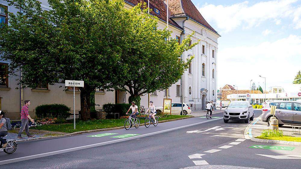 Bereits im August startet der Testbetrieb des neuen Gleisdorfer Rings mit Radweg im Bereich des ehemaligen Bezirksgerichts