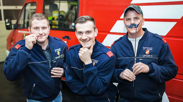 Von links: Mario Brandstätter, Marco Radl und Martin Lippauer von der Feuerwehr in St. Andrä lassen für den guten Zweck ihre Bärte sprießen
