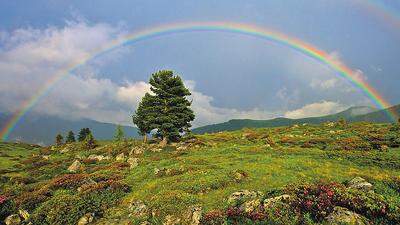 Beim &quot;Wandern fürs Gmiat&quot; kann auch ein Regenbogen zu spirituellen Betrachtungen führen 