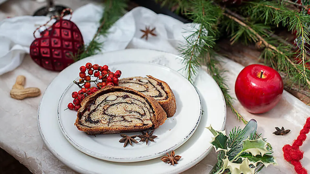 Weihnachtlicher Nusskranz