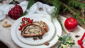 Weihnachtlicher Nusskranz