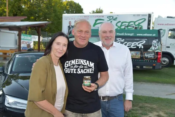 ORF-Sigrid Hroch mid Edlseer Fritz Kristoferitsch mit ORF-Gerhard Koch 