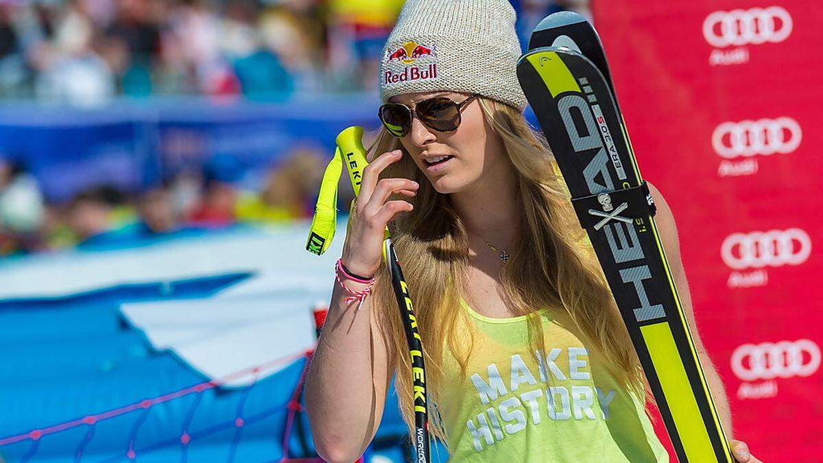 "Sexy" Lindsey Vonn mal nicht im Skianzug im Ziel ...