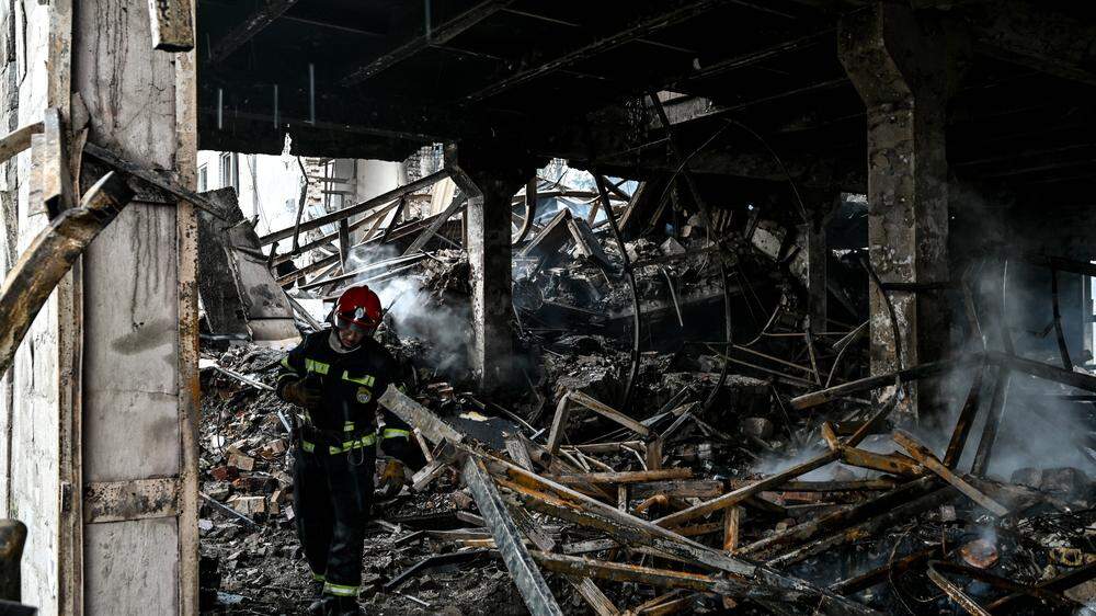 Ein zerstörtes Firmengebäude in Saporischschja. 