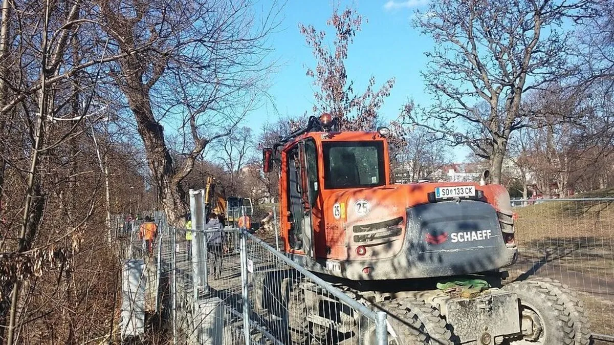 Die ersten Bäume im Augarten sind bereits am Montag gefallen