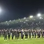 GRAZ,AUSTRIA,15.FEB.24 - SOCCER - UEFA Europa Conference League, play off, SK Sturm Graz vs Slovan Bratislava. Image shows the rejoicing of Sturm.
Photo: GEPA pictures/ Chris Bauer