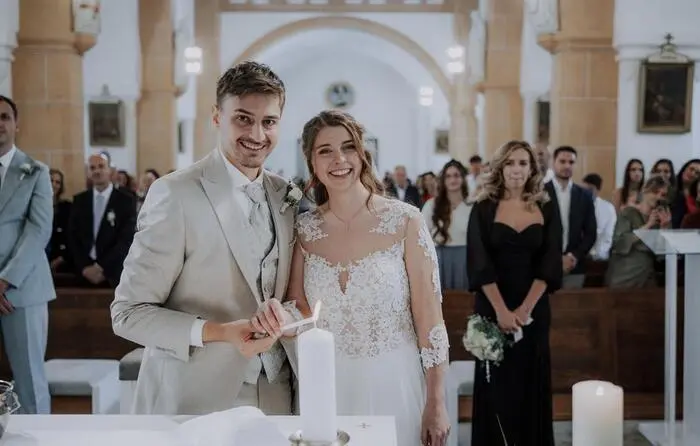 Nazario und Renate Di Carlo haben 2025 in der Markuskirche geheiratet