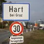 Die Gemeinde Hart bei Graz im Osten von Graz