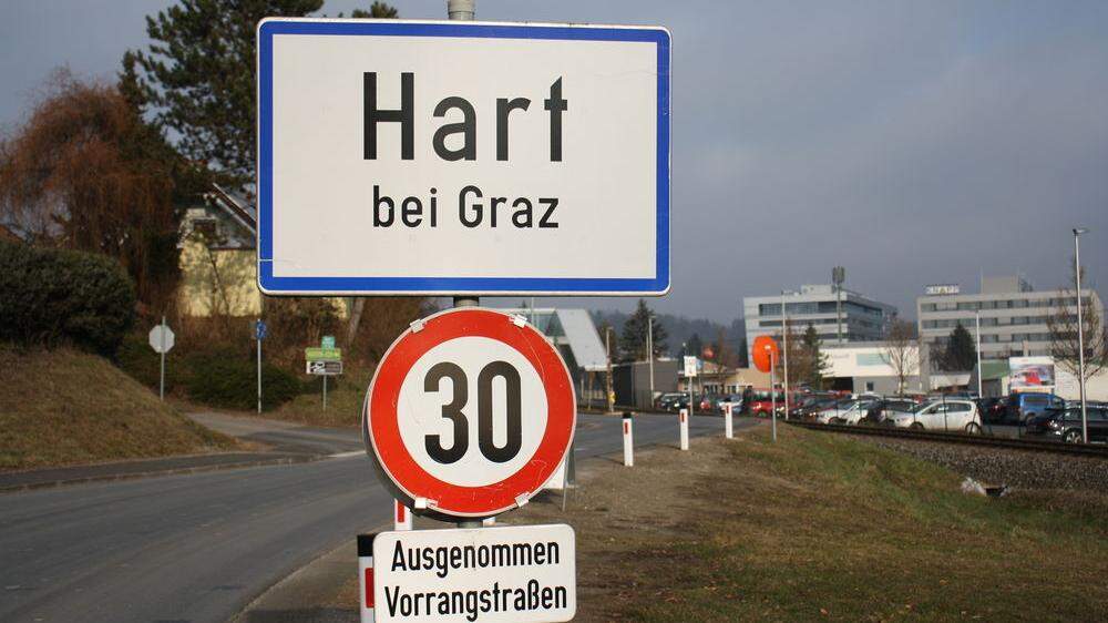 Die Gemeinde Hart bei Graz im Osten von Graz