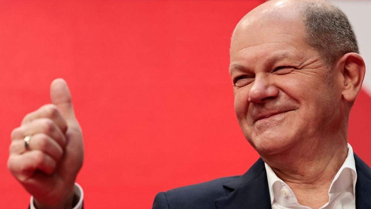 Olaf Scholz, der designierte neue deutsche Kanzler, auf dem Parteitag der SPD