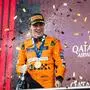 PIASTRI Oscar aus, McLaren F1 Team MCL38, celebrating victory during the Formula 1 Azerbaijan Grand Prix 2024, 17th round of the 2024 Formula One World Championship, WM, Weltmeisterschaft from September 13 to 15, 2024 on the Baku City Circuit, in Baku, Azerbaijan - F1 - AZERBAIJAN GRAND PRIX 2024 DPPI/Panoramic PUBLICATIONxNOTxINxFRAxBEL 240915_R17_AZERBAIJAN_DP_FGDN1466