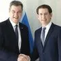 Der bayrische Ministerpräsident Markus Söder (li) und BK Sebastian Kurz, bei einem Treffen anlässlich der Münchner Sicherheitskonferenz 