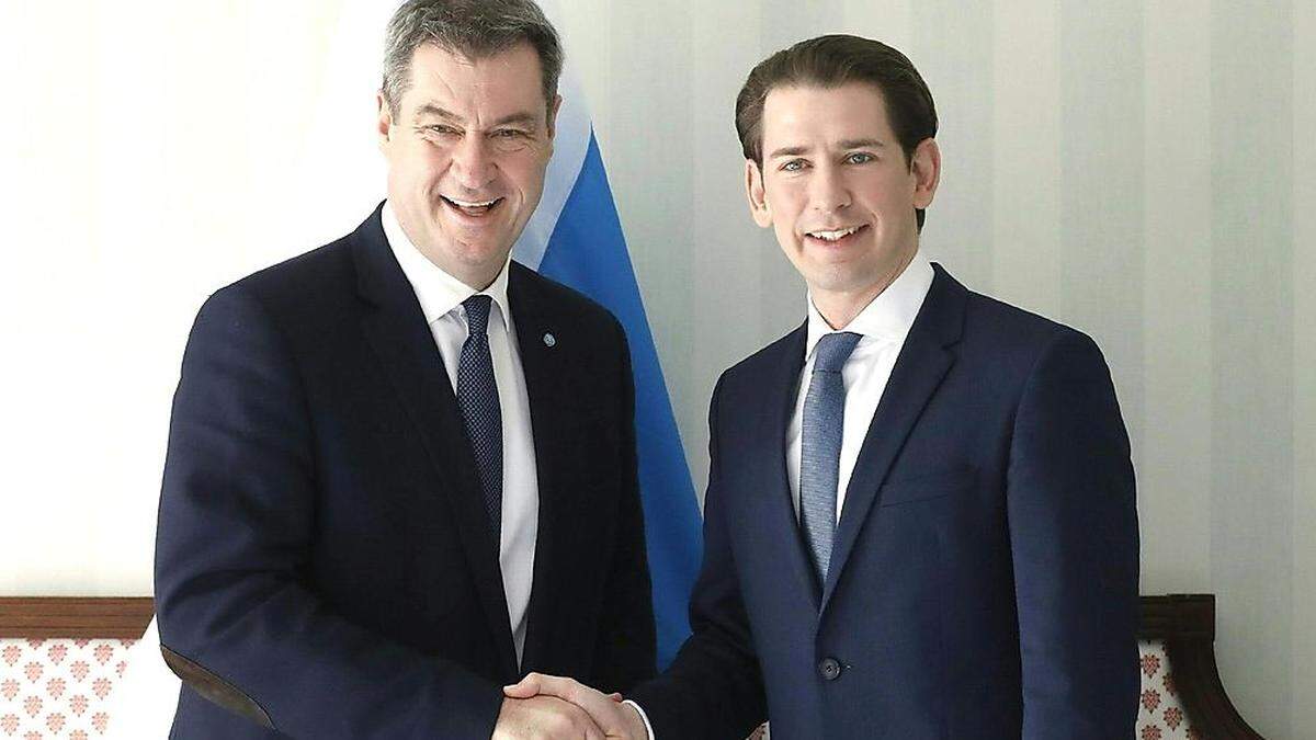 Der bayrische Ministerpräsident Markus Söder (li) und BK Sebastian Kurz, bei einem Treffen anlässlich der Münchner Sicherheitskonferenz 