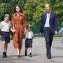 Kronprinz William, seine Frau kate und die drei Kinder (von links) george, Louis und Charlotte