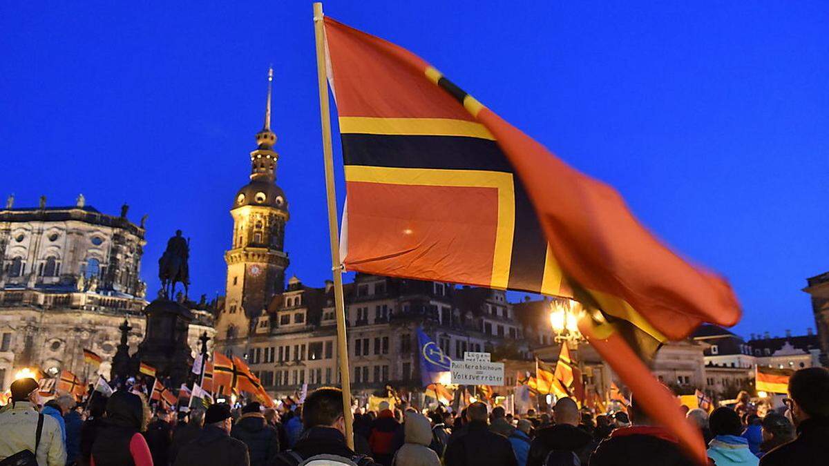 Pegida-Aufmarsch, hier ein Bild aus Dresden