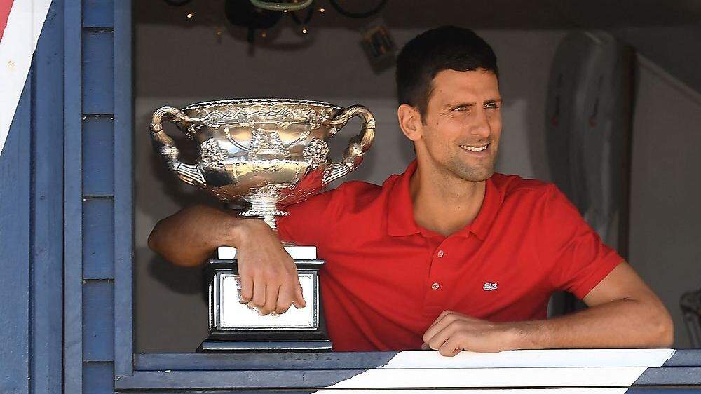Novak Djokovic nach seinem Sieg bei den Australian Open