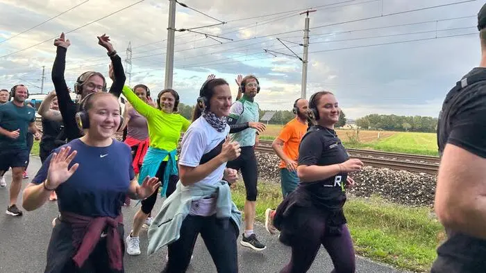 In Tillmitsch wurde auf der sieben Kilometer langen Strecke zu Bewegung und Party geladen