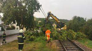 Die Unwetter führten in Österreich zu vielen umgestürzten Bäumen auf Zuggleisen und unterbrochener Bahnstromversorgung