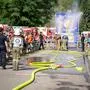 Eine Löschleitung bei der Feuerwehr