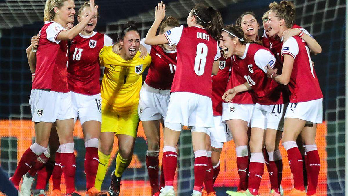 Großer Jubel bei Österreichs Frauen-Nationalteam