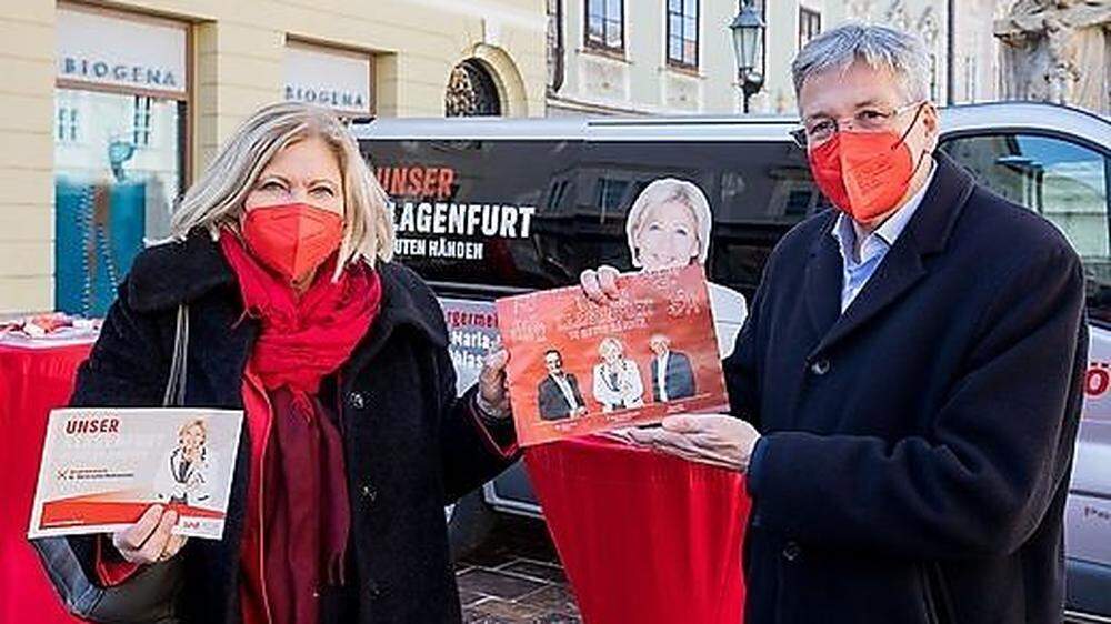 Vergeblicher Einsatz: Zum Wahlkampffinale warf sich Peter Kaiser für Maria-Luise Mathiaschitz in Klagenfurt ins Zeug