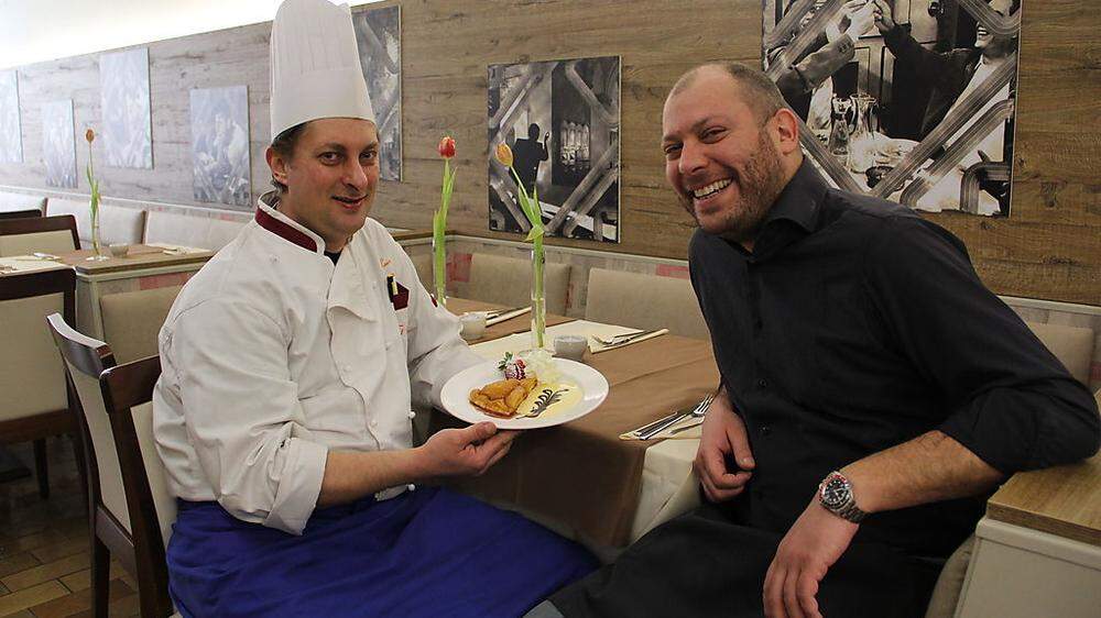 Koch Luca Scarabello mit Restaurantleiter Massimo Nosella