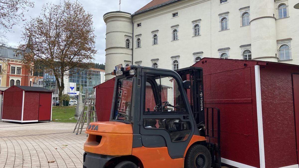 Die Adventhütten wurden bereits aufgebaut