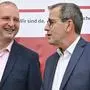 ABD0073_20241126 - WIEN - ÖSTERREICH: (v.l.) GÖD-Vorsitzender Eckehard Quin und Younion-Vorsitzender Christian Meidlinger, im Rahmen eines Pressegespräches der GÖD, anl. des Gehaltsabschlusses der Beamten, aufgenommen am Dienstag, 26. November 2024 in Wien. - FOTO: APA/HANS KLAUS TECHT