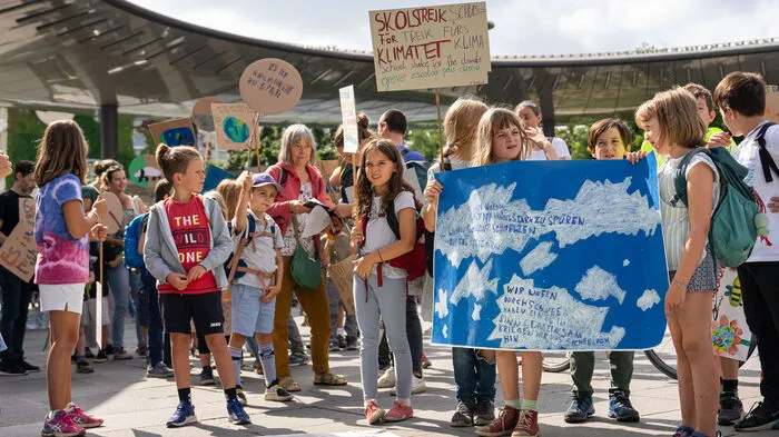 Beim Klimastreik in Graz demonstrierten mehrere Schulklassen mit. 