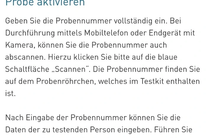 Wieder daheim ist zunächst die Probennummer auszufüllen...