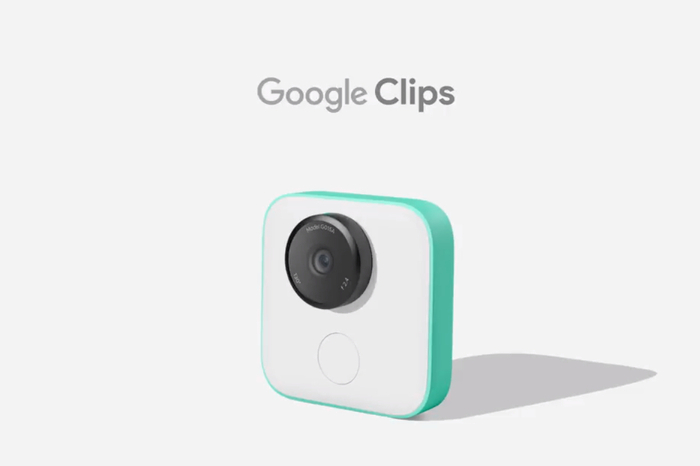 Auch neu im Google-Portfolio: Die Minikamera "Clips", die automatisch Fotos aufnehmen soll und die besten darunter auswählt. Eine LED stellt klar, wann fotografiert wird. 