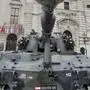 THEMENBILD - Ein Panzer des österreichischen Bundesheers aufgenommen am Mittwoch 24. Oktober 2012, auf dem Wiener Heldenplatz. Panzer wurden für den Aufbau der Bundesheer-Leistungsschau anlässlich des Nationalfeiertages auf den Wiener Heldenplatz transportiert. APA-FOTO: HERBERT NEUBAUER