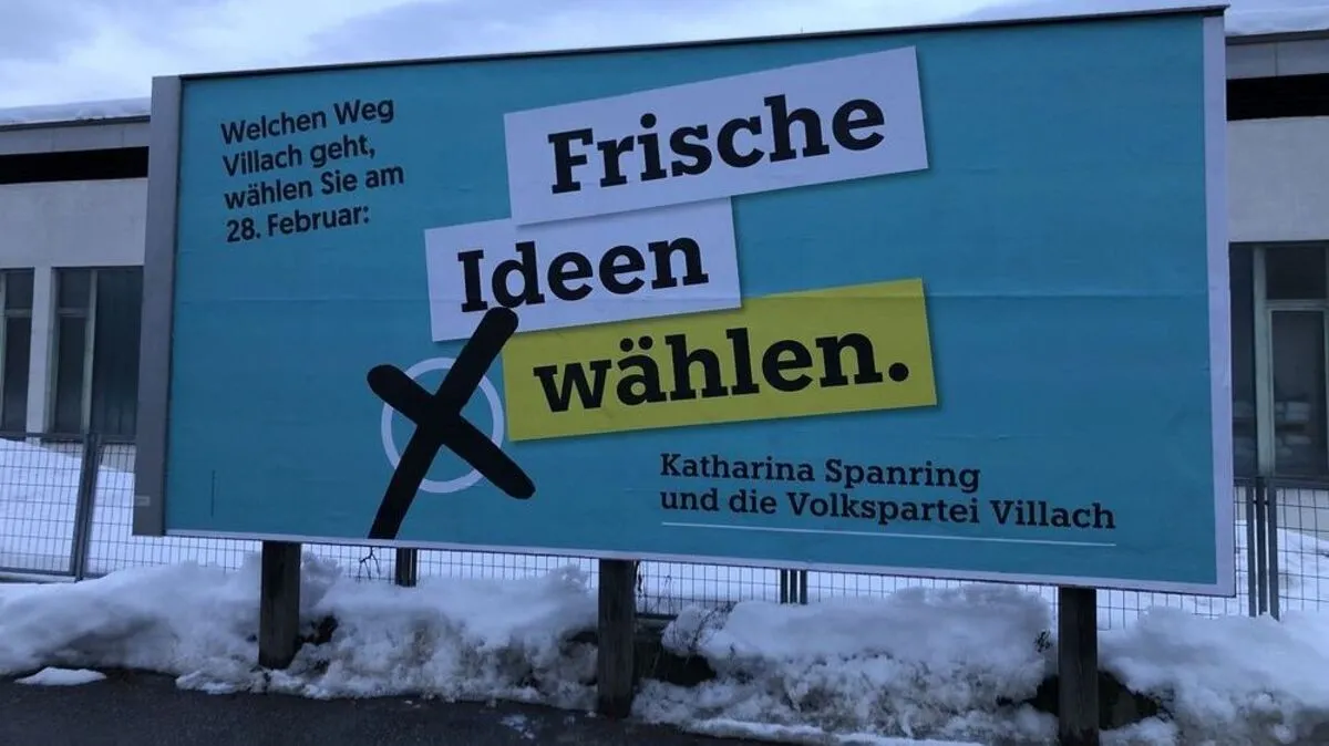 Auch von dieser Plakatwand lachte bis zum Wochenende noch Peter Weidinger