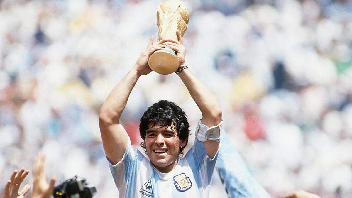 Diego Maradona beim WM-Sieg Argentiniens 1986