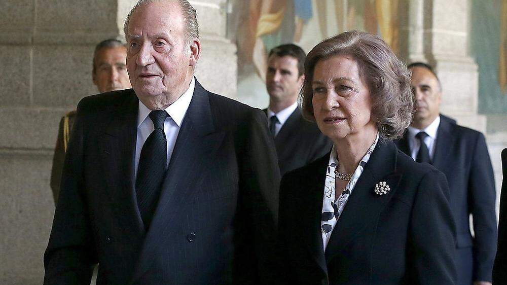 Letzter gemeinsamer Auftritt bei einem Begräbnis: Altkönig Juan Carlos und Gattin Sofia