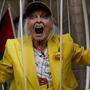 Vivienne Westwood im Vorjahr bei Protest für die Freilassung von Julien Assange