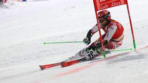 Christian Hirschbühl bei seinem bisher einzigen Sieg im Weltcup im Parallelrennen in seiner Vorarlberger Heimat Zürs 