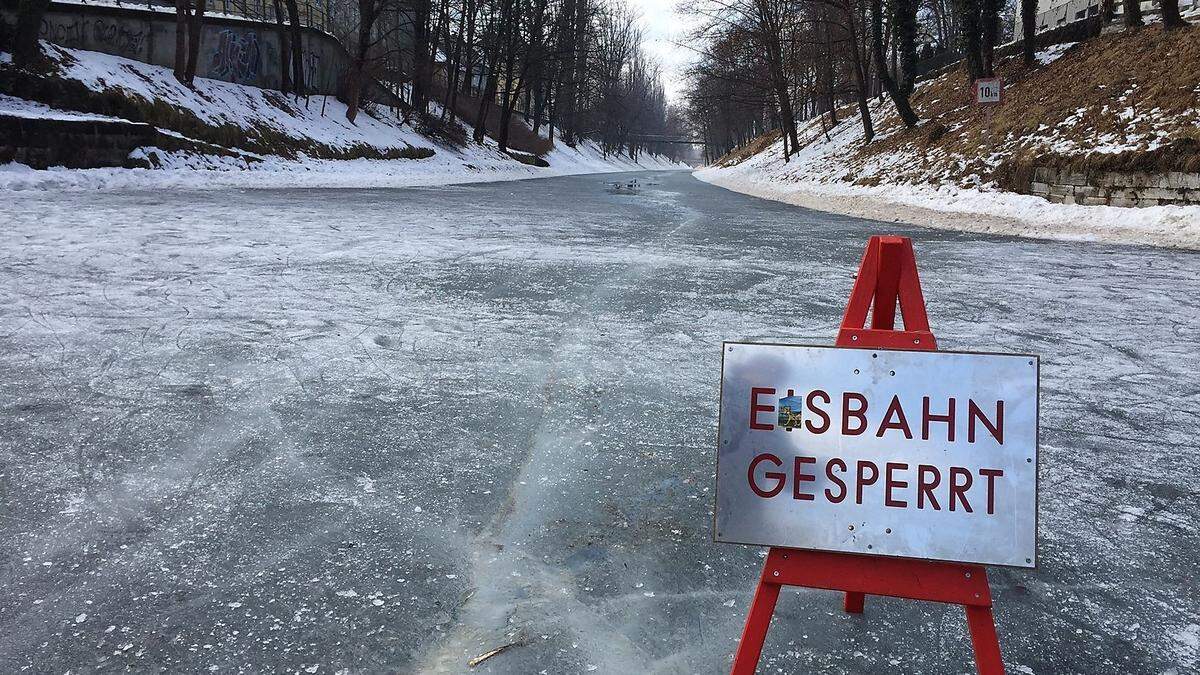 Der Klagenfurter Lendkanal konnte in diesem Winter nie freigegeben werden