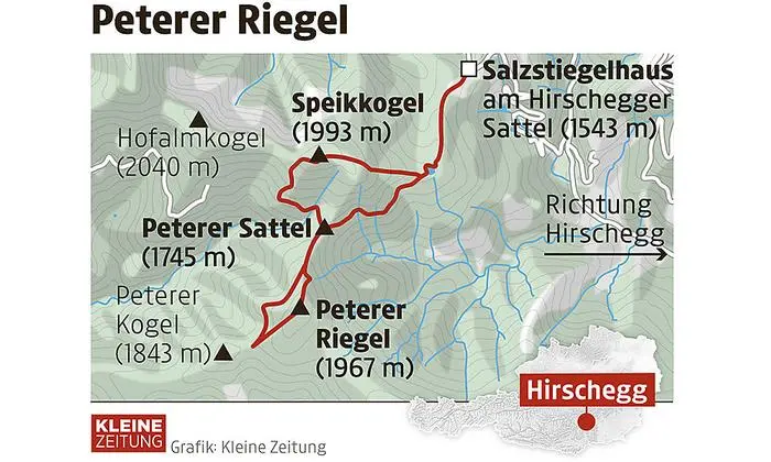 Die Route auf den Speikkogel