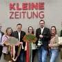 Besuch einer Abordnung der „Steirischen Roas“ und der Stadtgemeinde Leibnitz im Regionalbüro der Kleinen Zeitung in Leibnitz (v. l.): Herbert Germuth (Südsteiermark Tourismus), Claudia Flatscher (Projektleiterin „Steirische Roas“), Daniel Kos (Bürgermeister Leibnitz), Elisabeth Kure (Stadtgemeinde Leibnitz), Jochen Pießnegger (Vizebürgermeister Leibnitz), Nicole Reiterer (Geschäftsführerin TVB Südsteiermark) und Tiqa-Geschäftsführer Christoph Wegscheider.