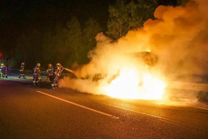 Zwischen Pinggau und Schäffern stand ein Kleintransporter in Brand.