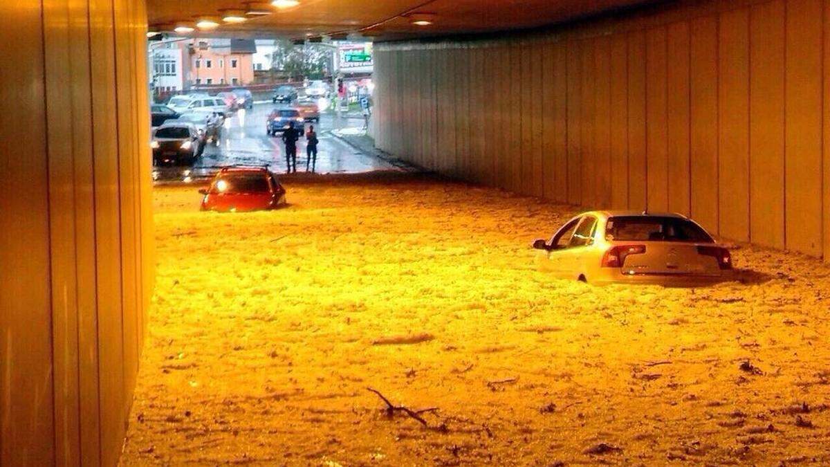 Der Hagel im Juli 2015 verursachte massive Schäden