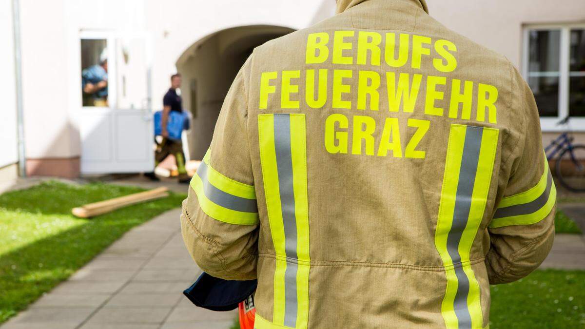 Die Berufsfeuerwehr Graz stand in Graz-Andritz im Einsatz